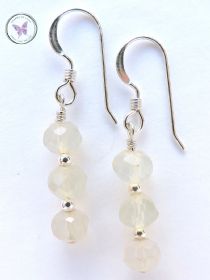 Pale Blue Faceted Chalcedony Earrings